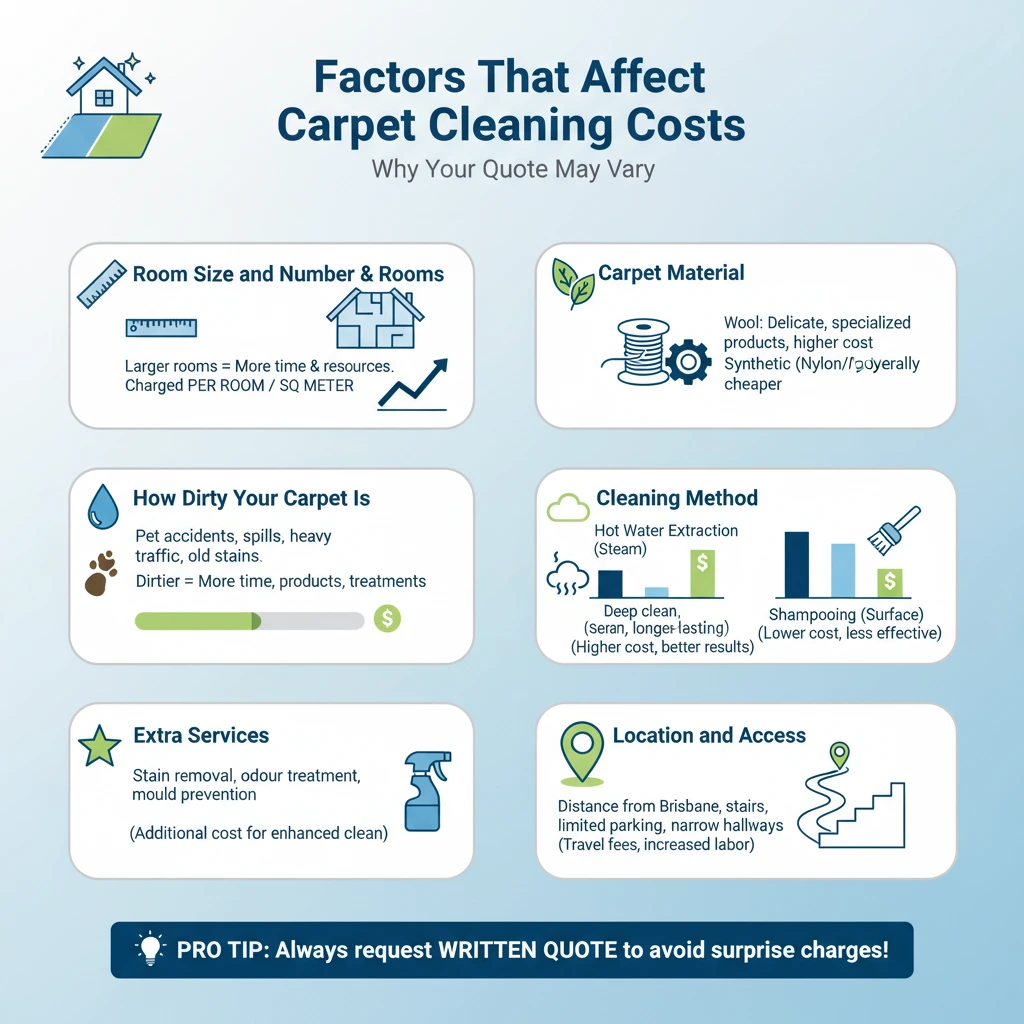 factors that affects carpet cleaning costs